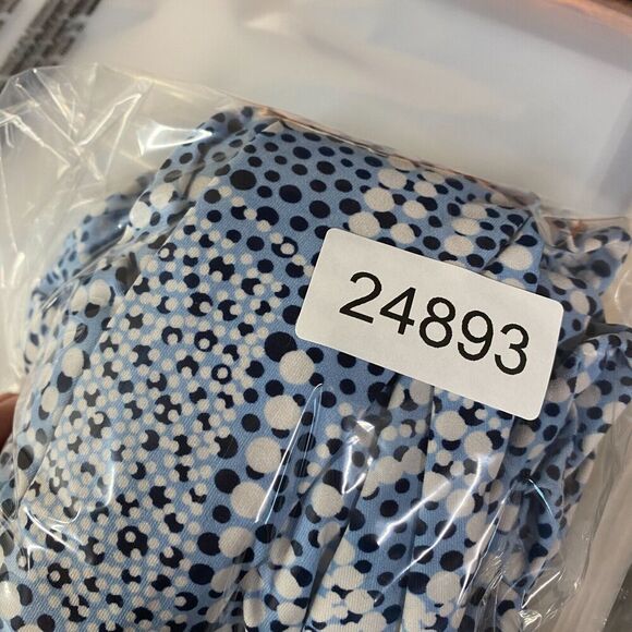 Studio 1940 Blouse Women 30/32W Plus Blue Geometric V-Neck Long Sleeve Button - Picture 8 of 8